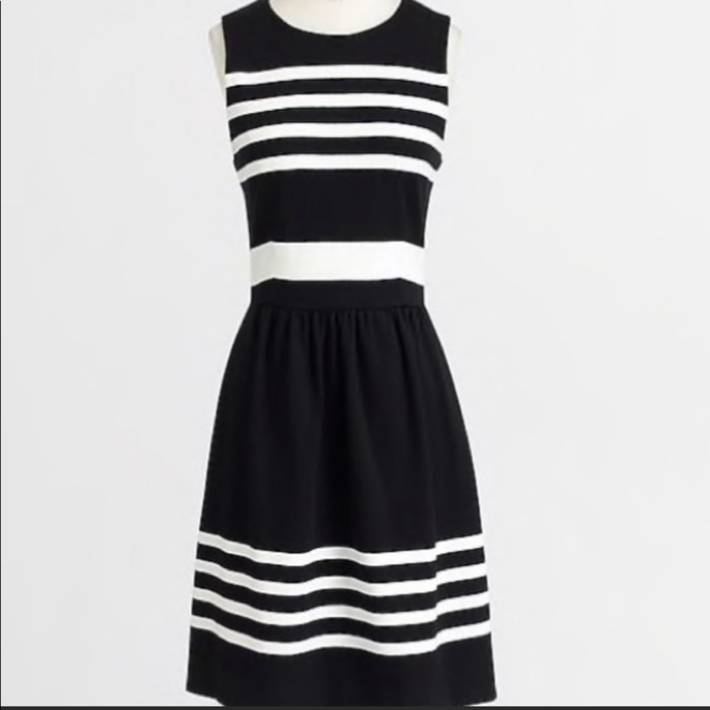 J Crew Daybreak black & white striped dress Sz S